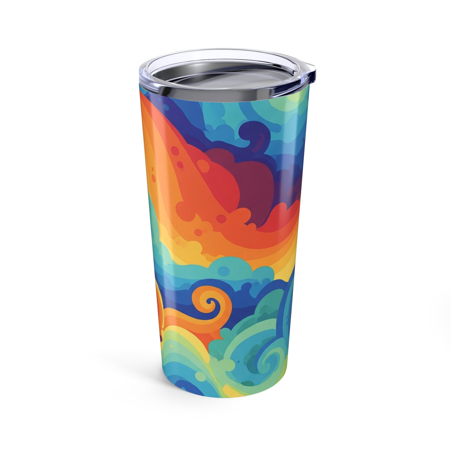20 Ounce Stainless Steel Tumbler With Double Wall Vacuum Insulation Spill Resistant BPA Free Printed Travel Coffee