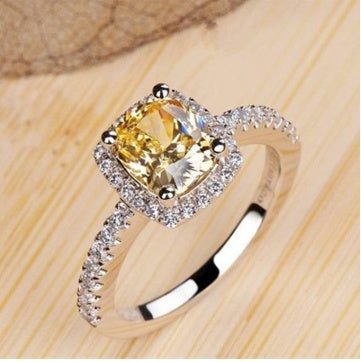 Womens Diamond Engagement Ring Alloy Silver Tone Wedding Ring Gift for Anniversary Birthday Special Occasion Jewelry
