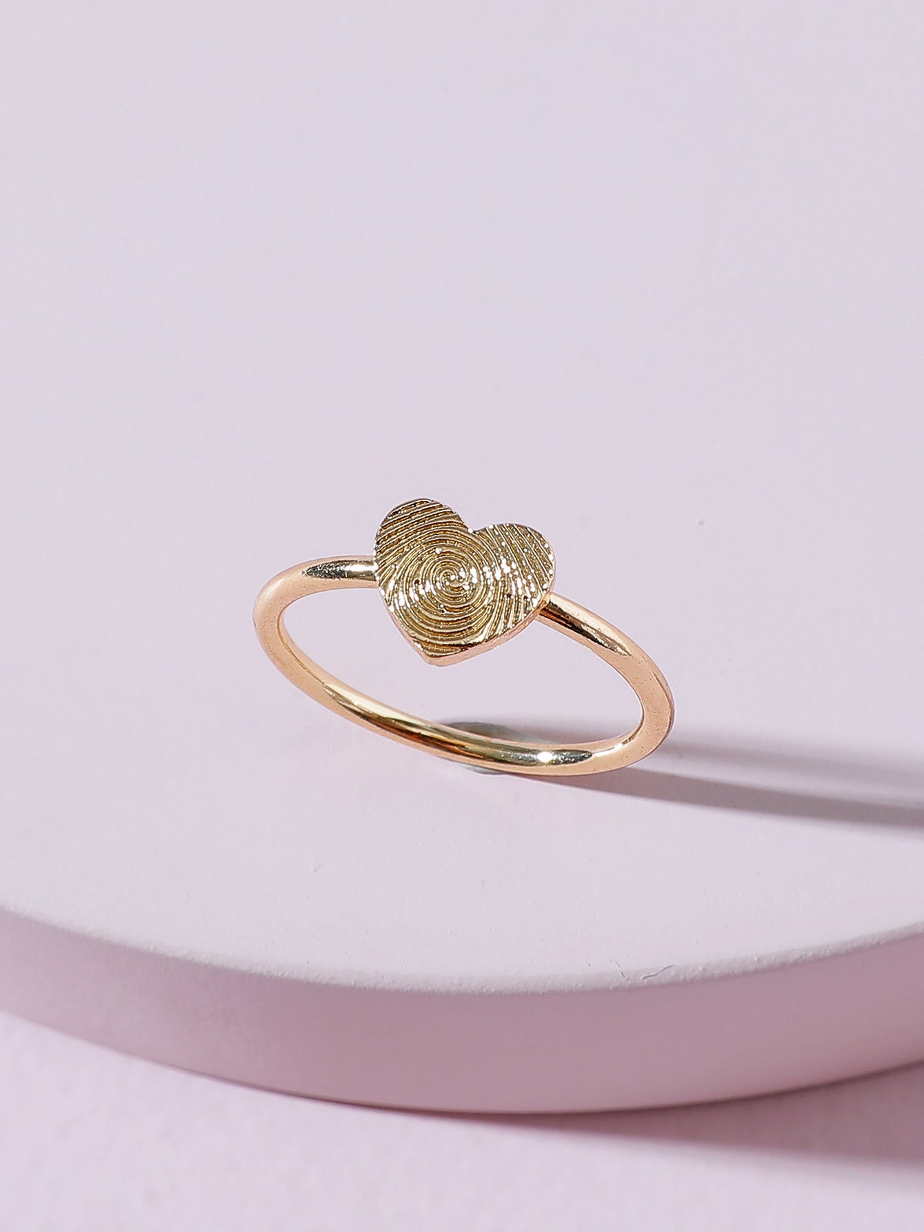 Womens Gold Ring With Agate Stone Geometric Design Alloy Inlay Fingerprint Heart Ring For Fashion Jewelry Gift