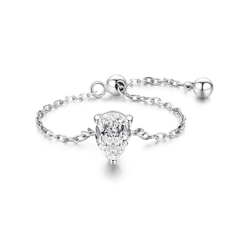 Women 925 Sterling Silver Ring Inlaid Simulated Diamond Zircon European American Opening Jewelry Fashion Rings