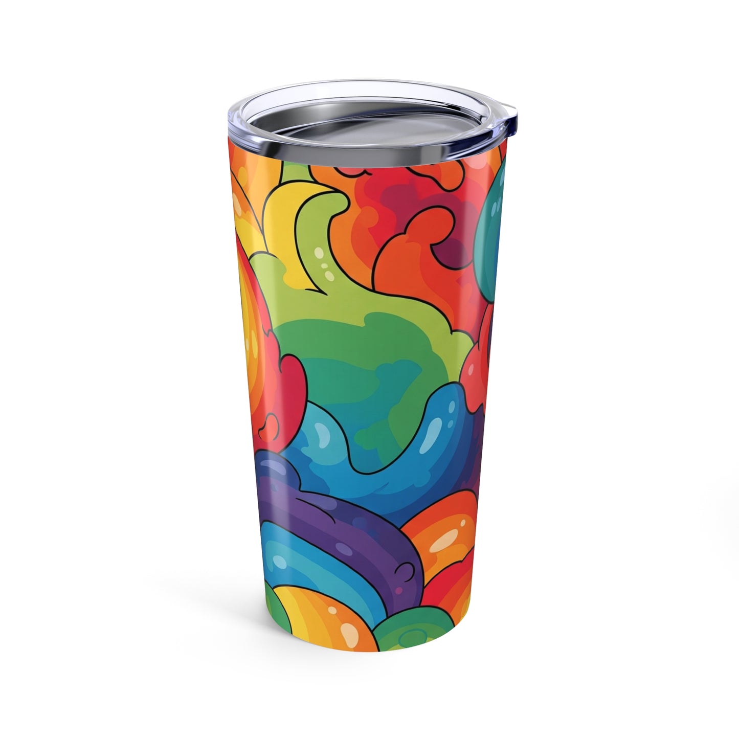 20 Ounce Stainless Steel Tumbler With Printed Pattern Double Wall Vacuum Insulated Spill Resistant Travel Mug