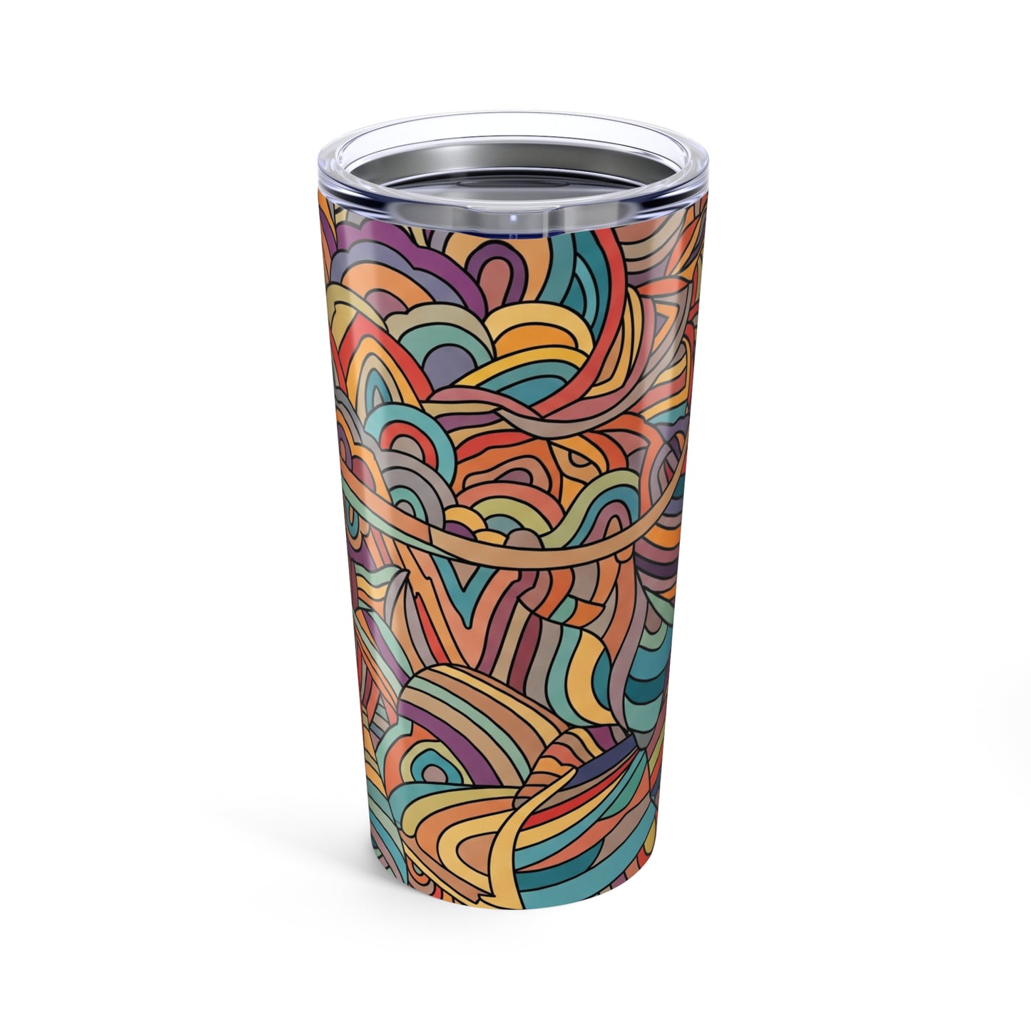 20 Ounce Stainless Steel Tumbler With Double Wall Vacuum Insulation Spill Resistant Mug Printed Design Dishwasher