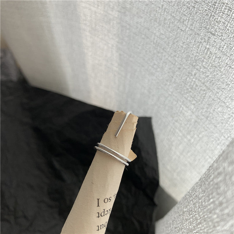 Unisex Geometric Alloy Rings Electroplated Metal Fashion Jewelry Single Ring And Double Ring Fingertip Cool Rings