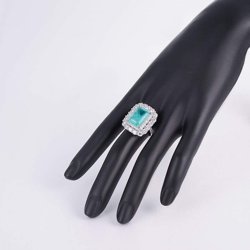 Womens Ring Copper Inlaid Zirconium Vintage European American Classic Metal Ring Geometry Ring Copper Zirconium