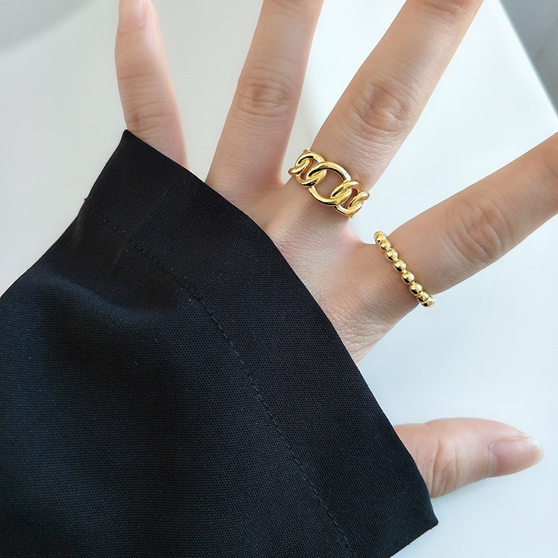 Adjustable Alloy Ring For Women Exaggerated Gold Jewelry