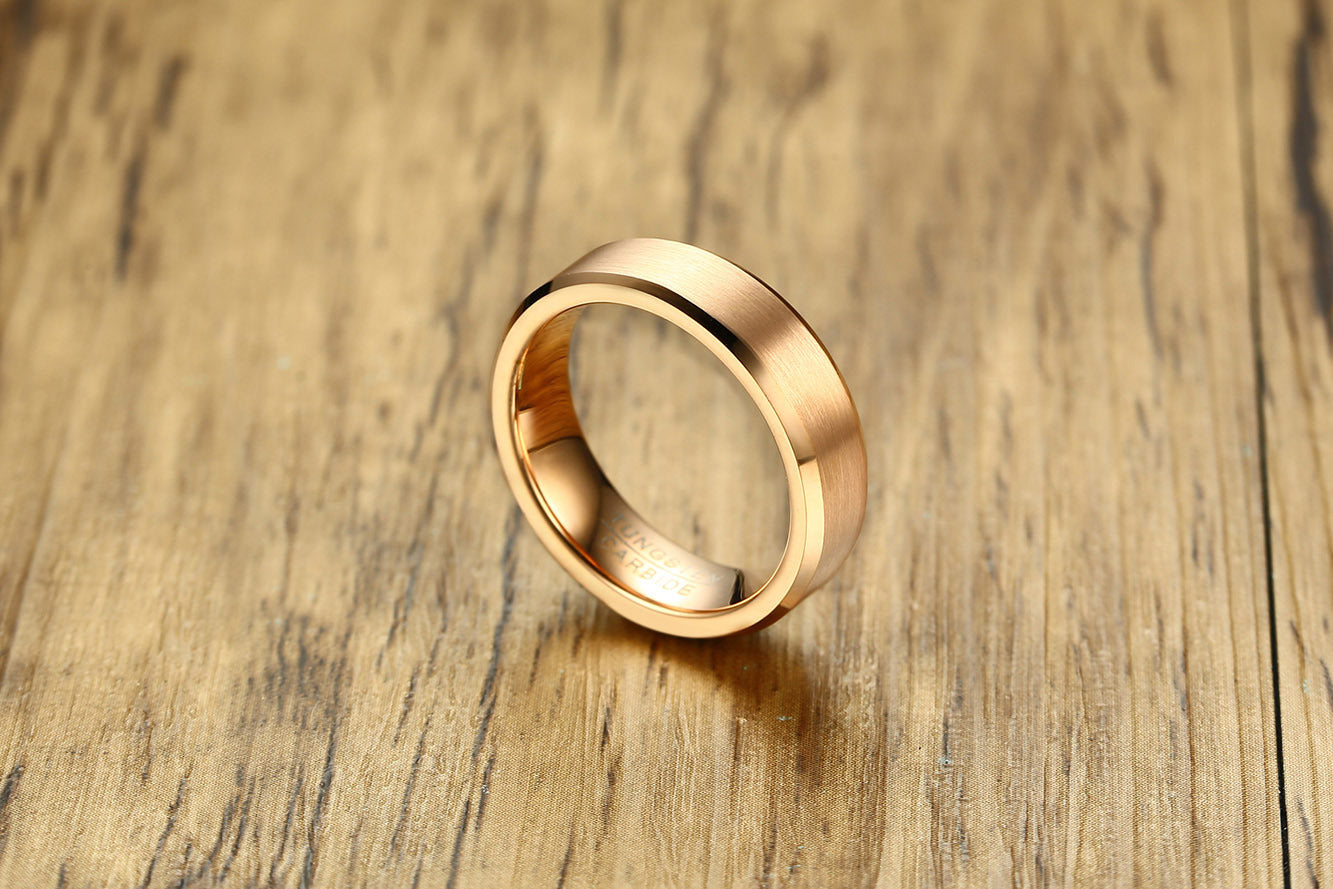 Tungsten Steel Ring Brushed Finish Band Ring For Men And Women Wedding Engagement Jewelry Timeless Craft Items