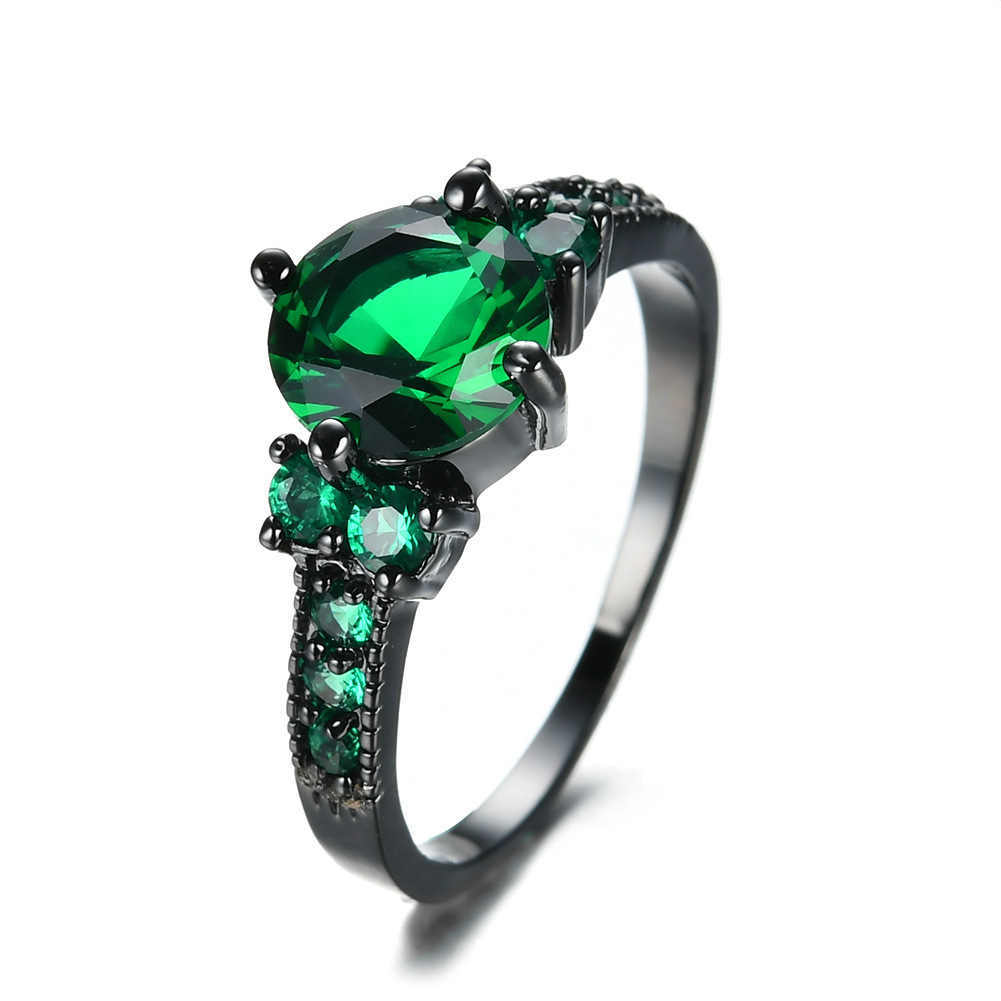 Womens Gold Plated Copper Ring With Sparkling Zircon Stones Elegant Fashion Jewelry For Ladies Party Gift Emerald