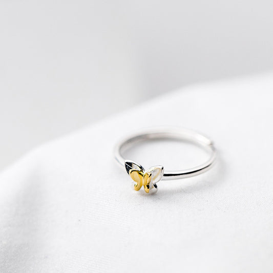 Womens Insect Ring 925 Silver Adjustable Opening Jewel Fashion Elegant Sweet Travel Birthday Korean Style Ring