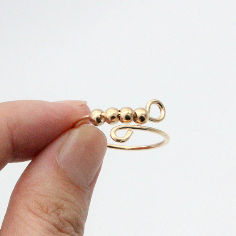 Rotating Anxiety Relief Ring Adjustable Fidget Band Geometric Alloy Electroplated Fashion Ring Cute Knuckle Ring