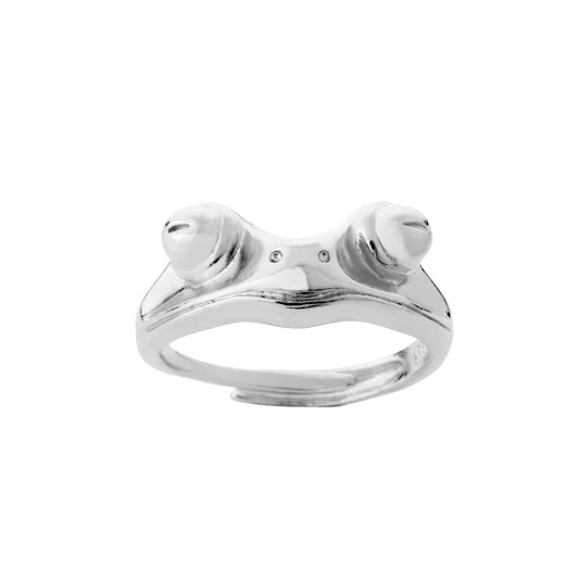 Unisex Frog Ring Adjustable Exaggerated Geometric Design Alloy Retro European American Style Jewelry Gear Trio