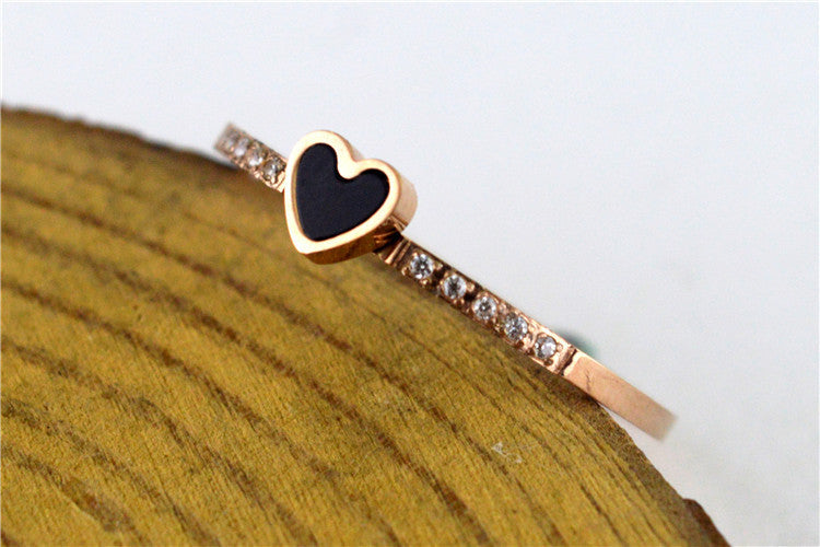 Heart Shape Ring Stainless Steel Gold Plated Gemstone Jewelry For Women Elegant Versatile Artificial Gemstones