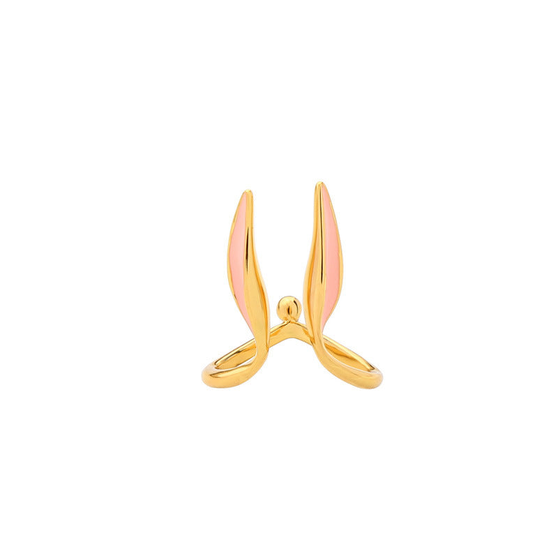 Womens Enamel Drop Oil Rabbit Ear Stud Earrings Animal Zodiac Design Copper Jewelry Gifts For Her Women Zodiac