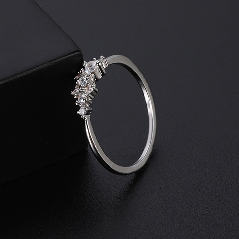 Geometric Diamond Alloy Ring European American Style Souvenir Gift Ring Fashionable Individually Packed Elegant