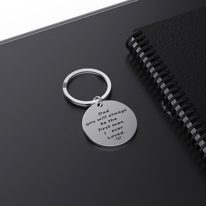 Stainless Steel Dad Keychain Engraved Gift For Thanksgiving Fathers Day Christmas American Style Gift For Dads