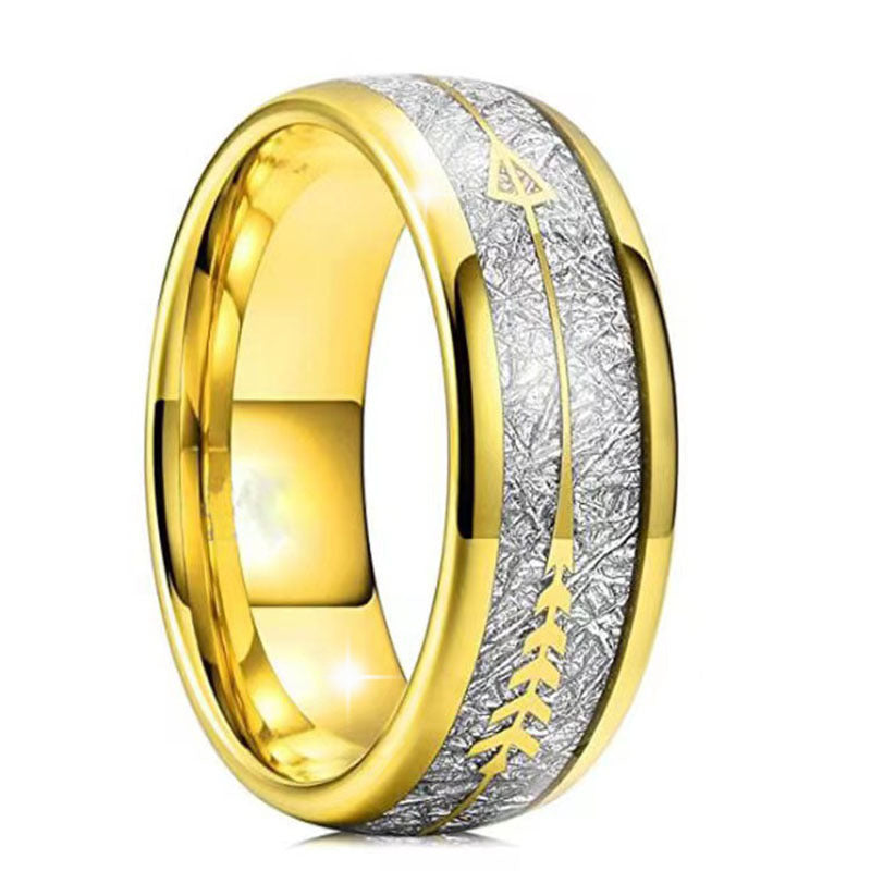 Women Ring Minimalist Gold Two Tone U Shaped Titanium Steel Polished Trendy Elegant Gift For Her Everyday Style