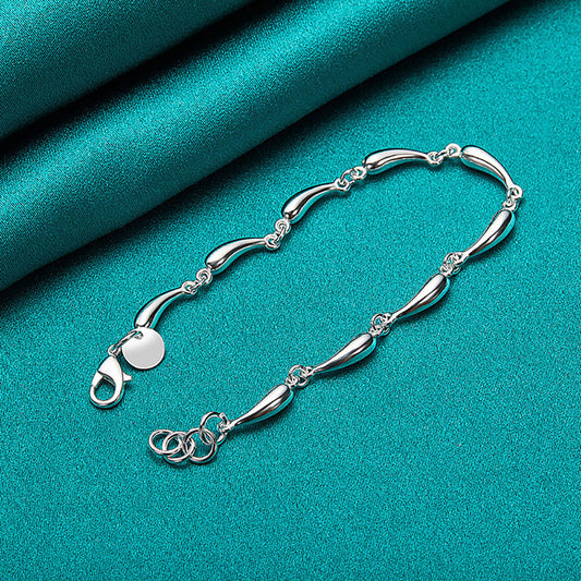 Womens Silver Water Drop Geometric Bracelet Elegant Bangle Jewelry Fashion Gift For Her Trendy Accessory Today