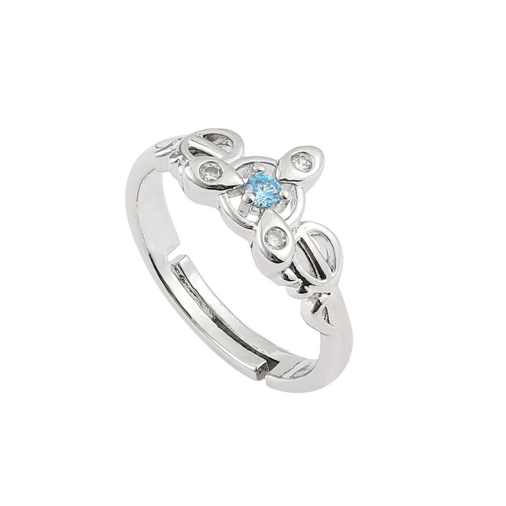 Anime Game Opening Ring Cosplay Jewelry Alloy Inlay Gem Semi Precious Stone Kaya Dadalia Abedo Ganyu Mona For Fans