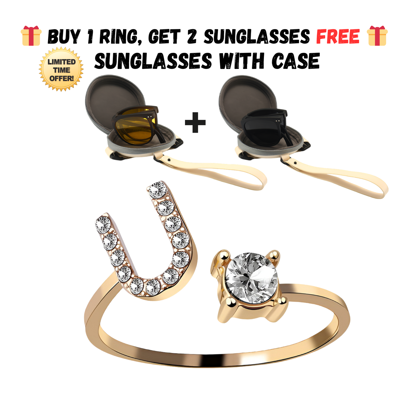 Adjustable Letter Zircon Ring with Alphabet Initials A Z Copper Alloy Jewelry Gift for Women Elegant Gift Idea