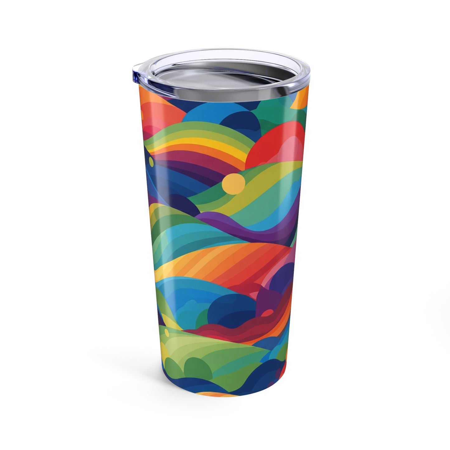 20 Oz Stainless Steel Travel Mug With Double Wall Vacuum Insulation And Printed Design Spill Resistant For Hot Or