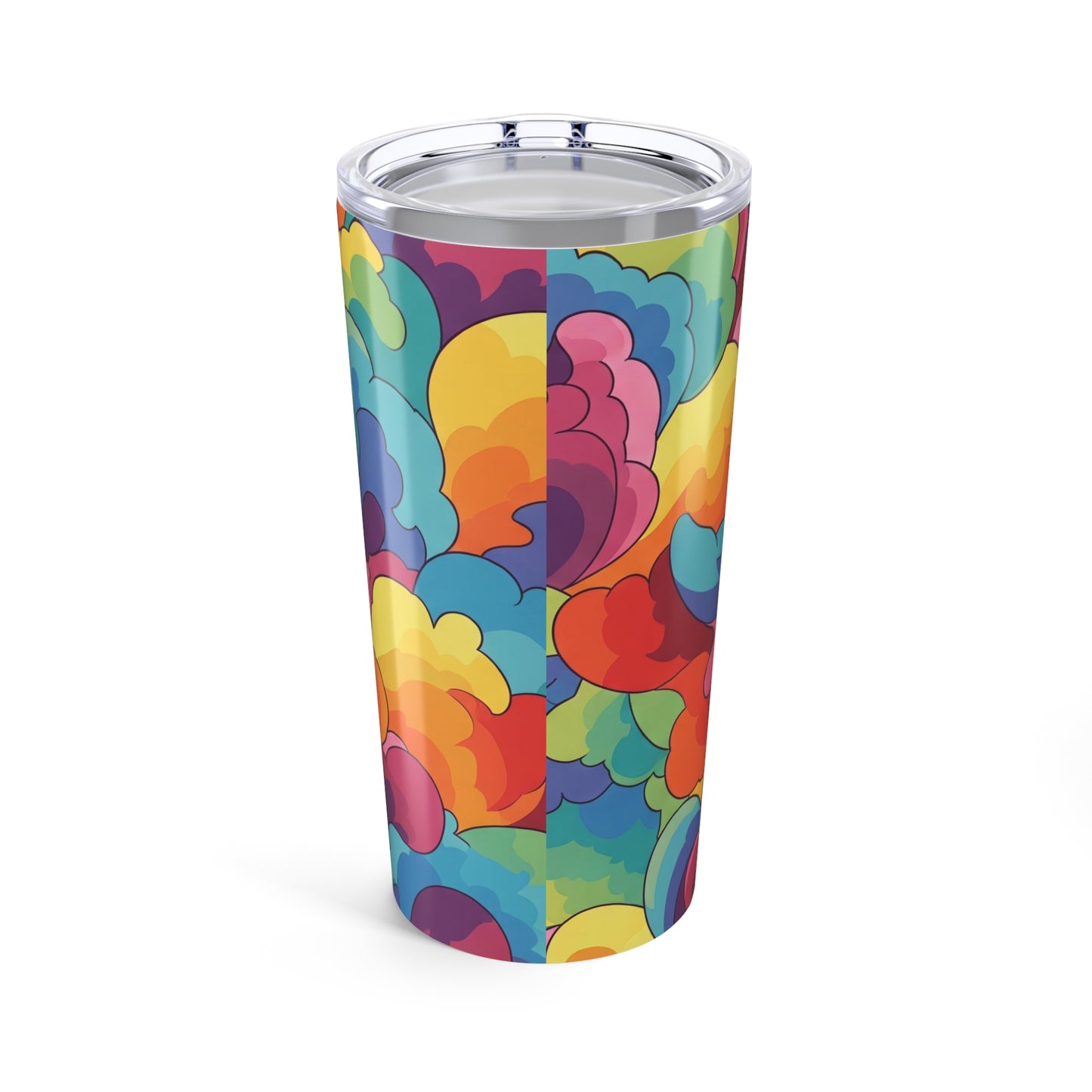 20oz Stainless Steel Tumbler With Lid Double Wall Vacuum Insulation Leak Proof Travel Mug Printed Design For Hot