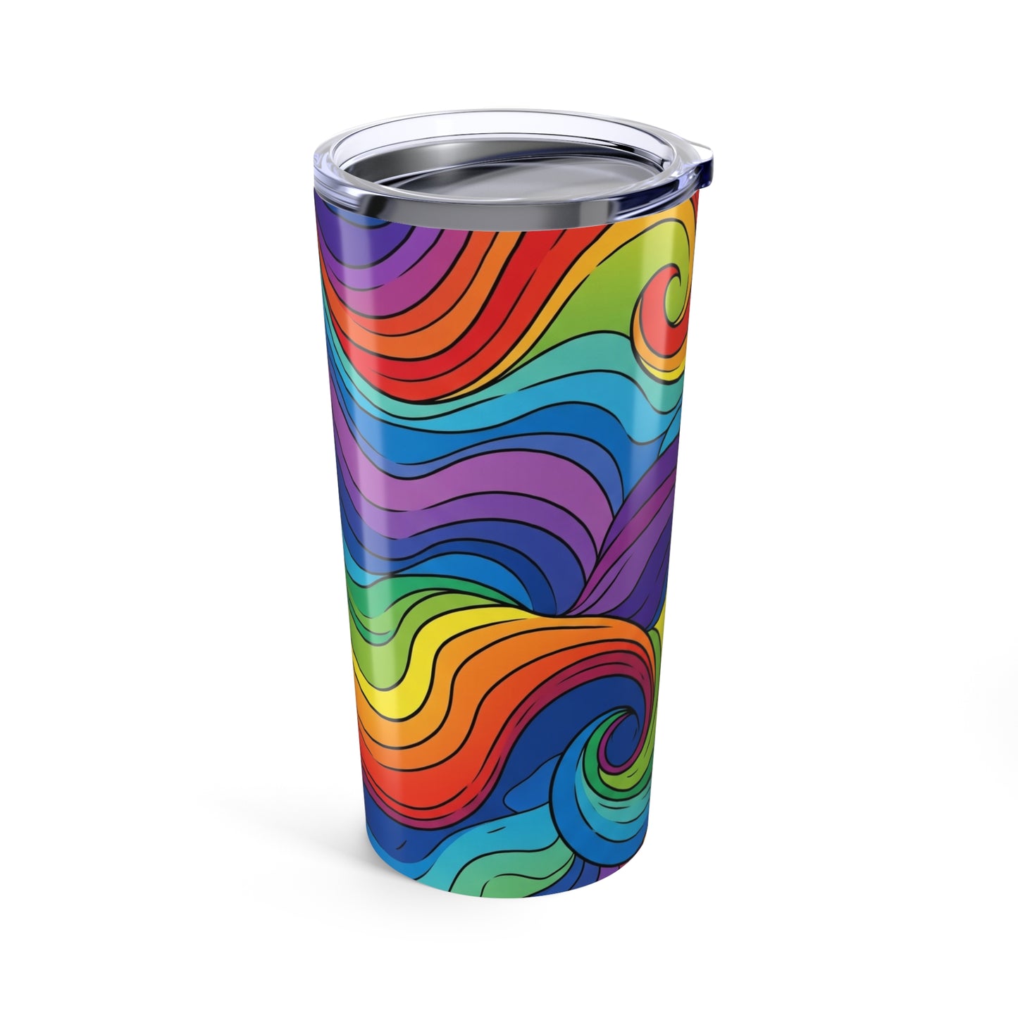 20oz Stainless Steel Tumbler With Printed Design Vacuum Insulated Spill Resistant Durable Hot Cold Drink Container