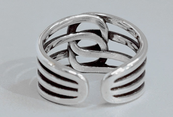 Womens Copper Cross Knot Ring Elegant Intertwined Design Durable Fashion Jewelry Everyday Wear Accessory Style