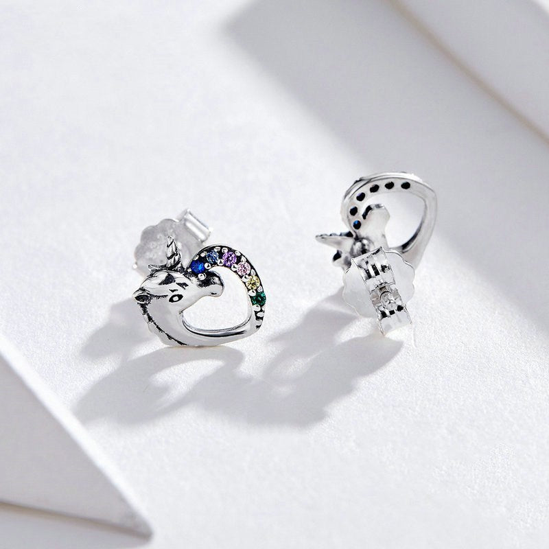 Sterling Silver S925 Stud Earrings European Style Women