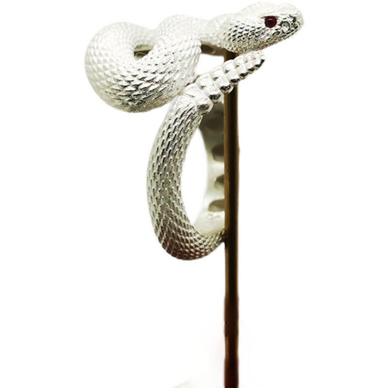 Unisex Rattlesnake Ring Sterling Silver Plated Animal Design Jewelry For Men And Women Fashion For All Jewelry