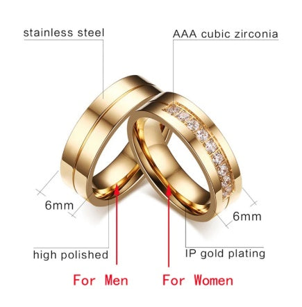 Titanium Steel Couple Rings With Enhanced Oxidation Resistance And Wear Protection Electroplated Vacuum Finish Coating
