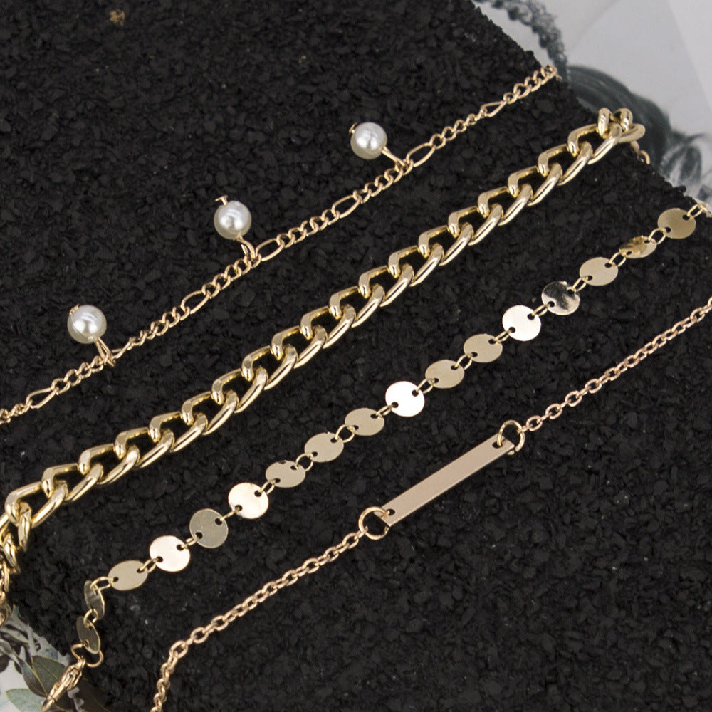 Womens Layered Pearl Bracelet Set Alloy Design Elegant Jewelry For Everyday Wear And Special Occasions Stylish