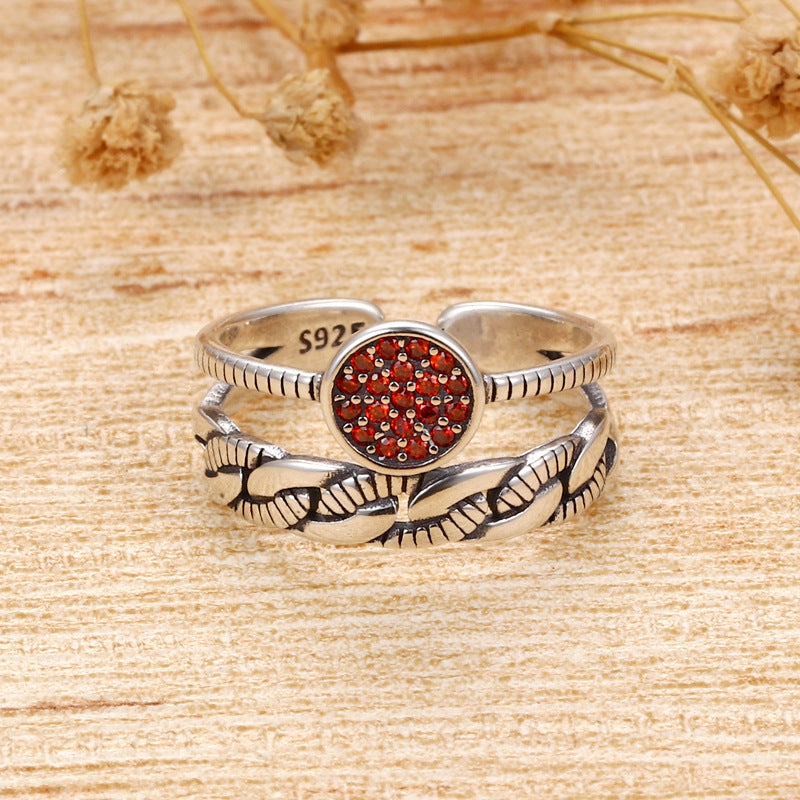 Womens Sterling Silver Geometric Diamond Engagement Ring