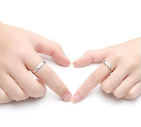 Heart Shaped Couple Rings Copper With Gold Inlay Gems