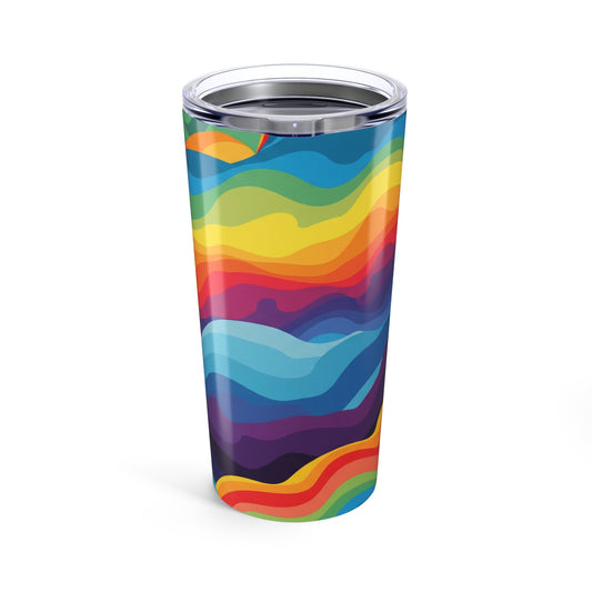 Twenty Oz Stainless Steel Tumbler With Design Double Wall Vacuum Insulated Spill Resistant Travel Mug For Beverages