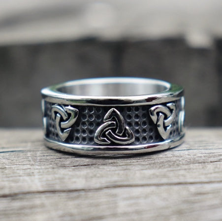Mens Vintage Celtic Viking Geometric Ring Electroplated Alloy Band European American Fashion Gift Holiday Gift