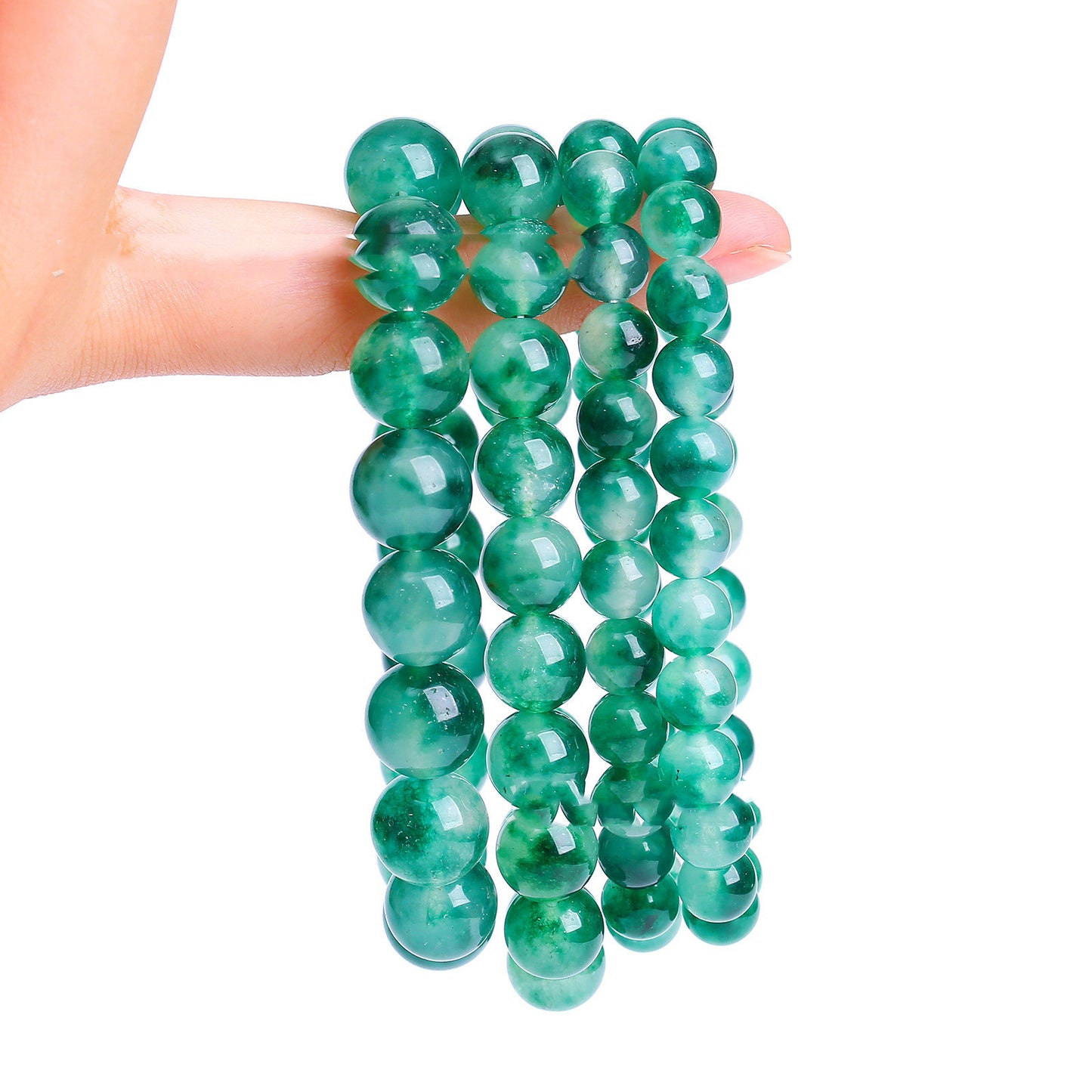 Womens Chalcedony Bracelet with Polished Aquamarine Beads Fashion Jewelry Accessories Beautiful Bead Bracelets