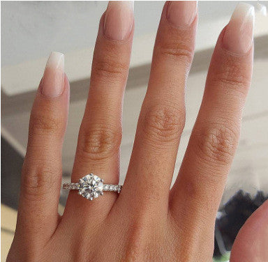 Copper Ring for Women with Artificial Gemstones Micro Pave Setting European American Style Jewelry Fashion Ring