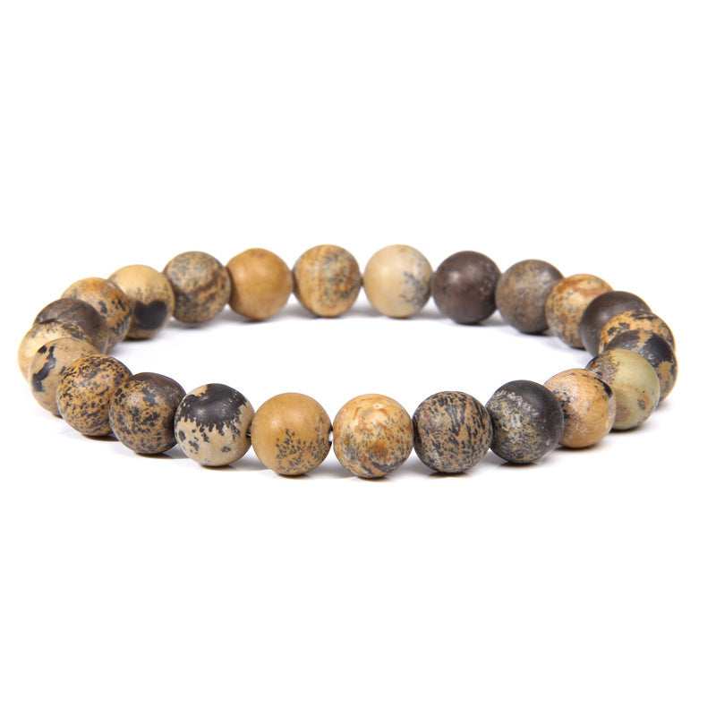 Unisex Frosted Agate Bracelet With Tiger Eye Stone And Golden Phoenix Design Anti Fatigue Jewelry Gift For Men
