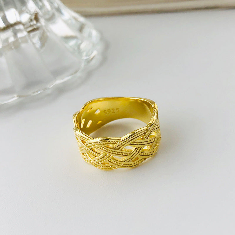 Womens Silver Twist Ring Hollow Electroplated Fashion Jewelry Travel Souvenir Gift Ring For Women New Lux Gems