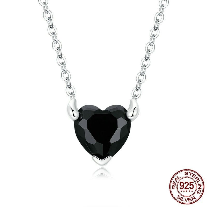 Heart Shaped Zircon Jewelry Set With Earrings Necklace And Ring 925 Sterling Silver Box Chain Gemstone Gift Box