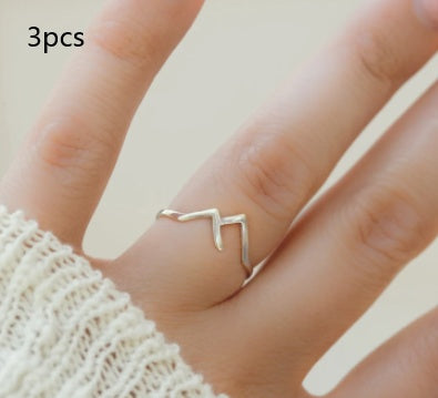 Womens Copper Mountain Ring Strong Metal Textured Design Durable And And Unique Jewelry Band Ring Antibacterial