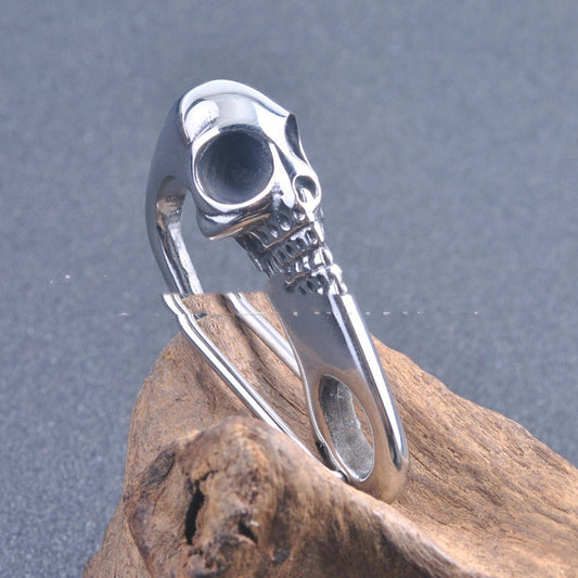 Mens Retro Skull Buckle Titanium Steel Ornament Diy Accessories Durable Metal Unique Design Buckle Steel Color Buckle