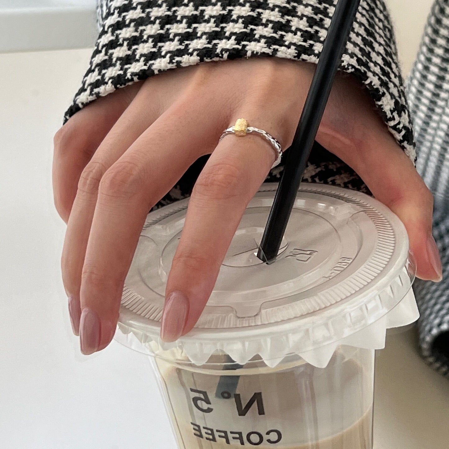 Womens Adjustable Copper Ring Irregular Geometric Ellipse Design Ring Gold Or Silver Finish Korean Style Trend