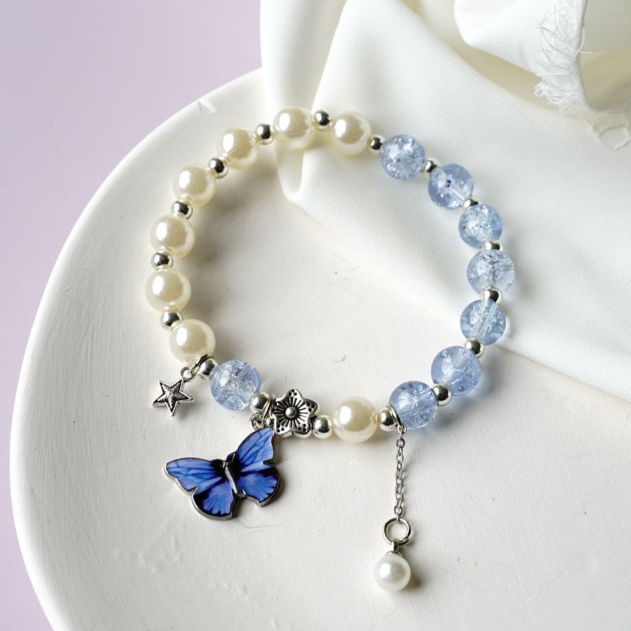 Girls Cute Bracelet With Plant Flower Plus Crystal Design Korean Beads Adjustable Childrens Bracelet 14cm 20cm