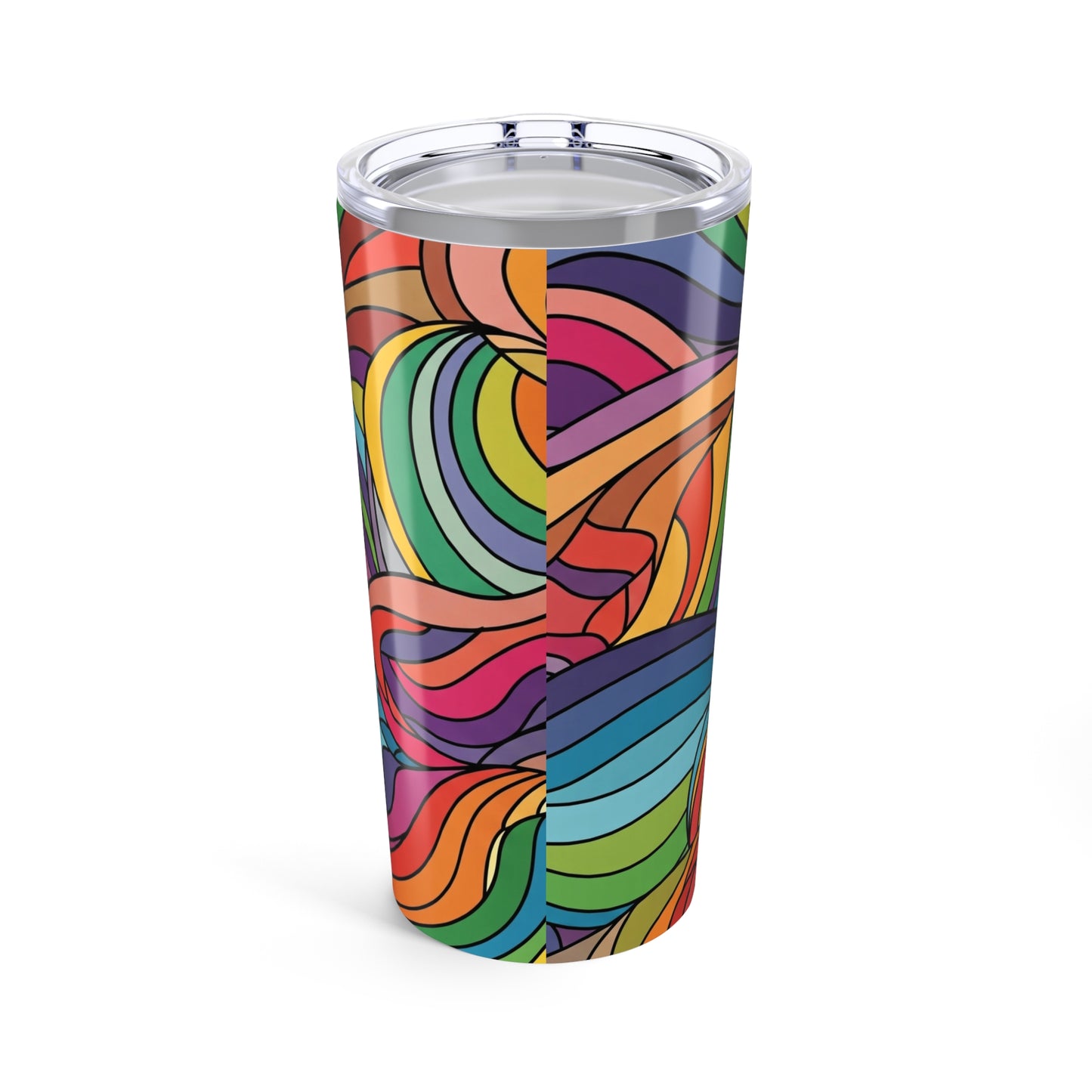 20 Oz Stainless Steel Tumbler With Printed Design Double Wall Vacuum Insulated Spill Resistant BPA Free Coffee Mug