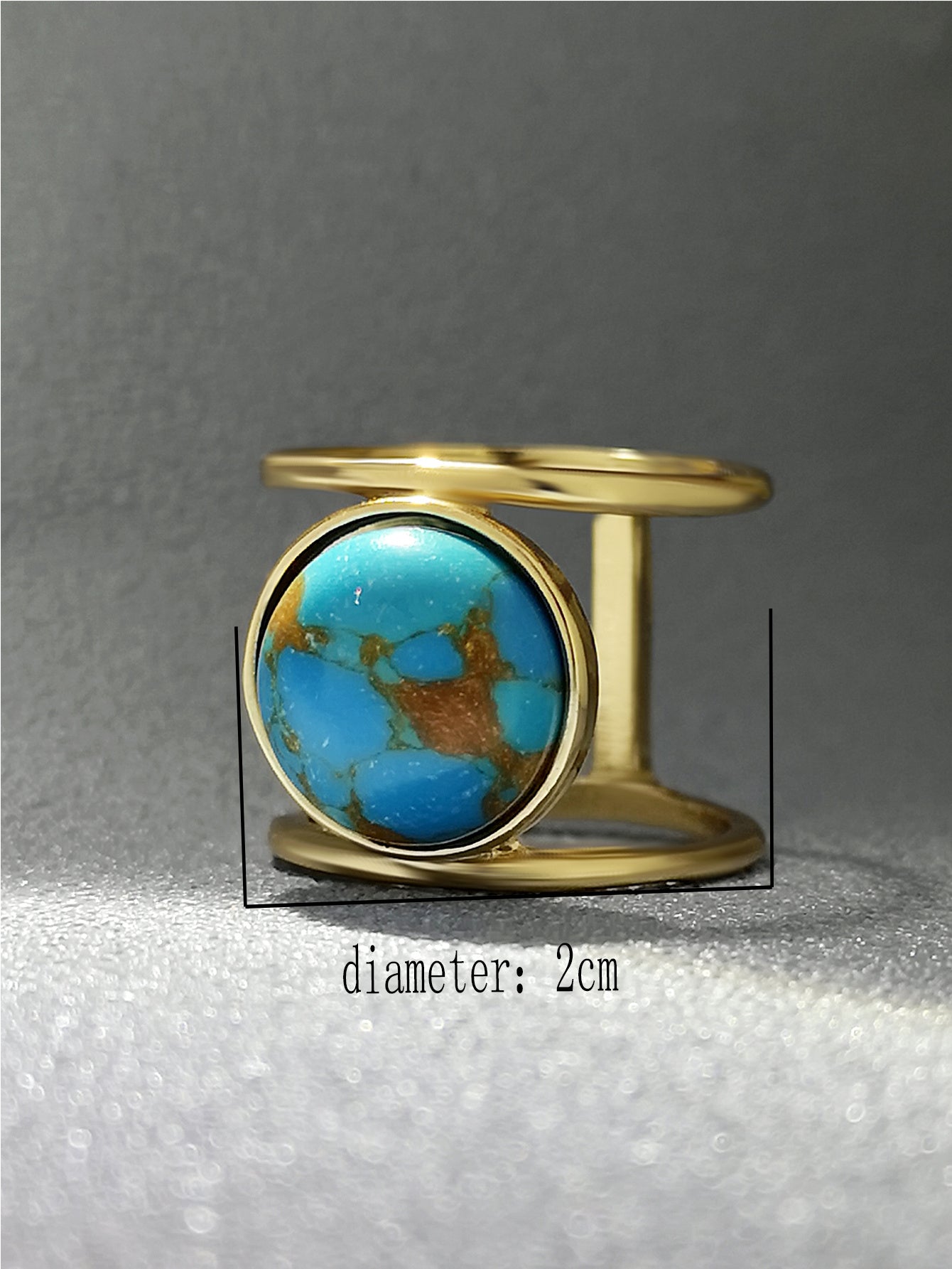 Womens Geometric Metal Alloy Ring Turquoise Inlay Unique Design For Everyday Wear And Special Occasions Simple