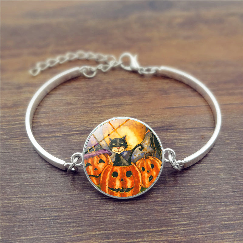 Womens Halloween U Shape Alloy Bracelet Inlaid Gems