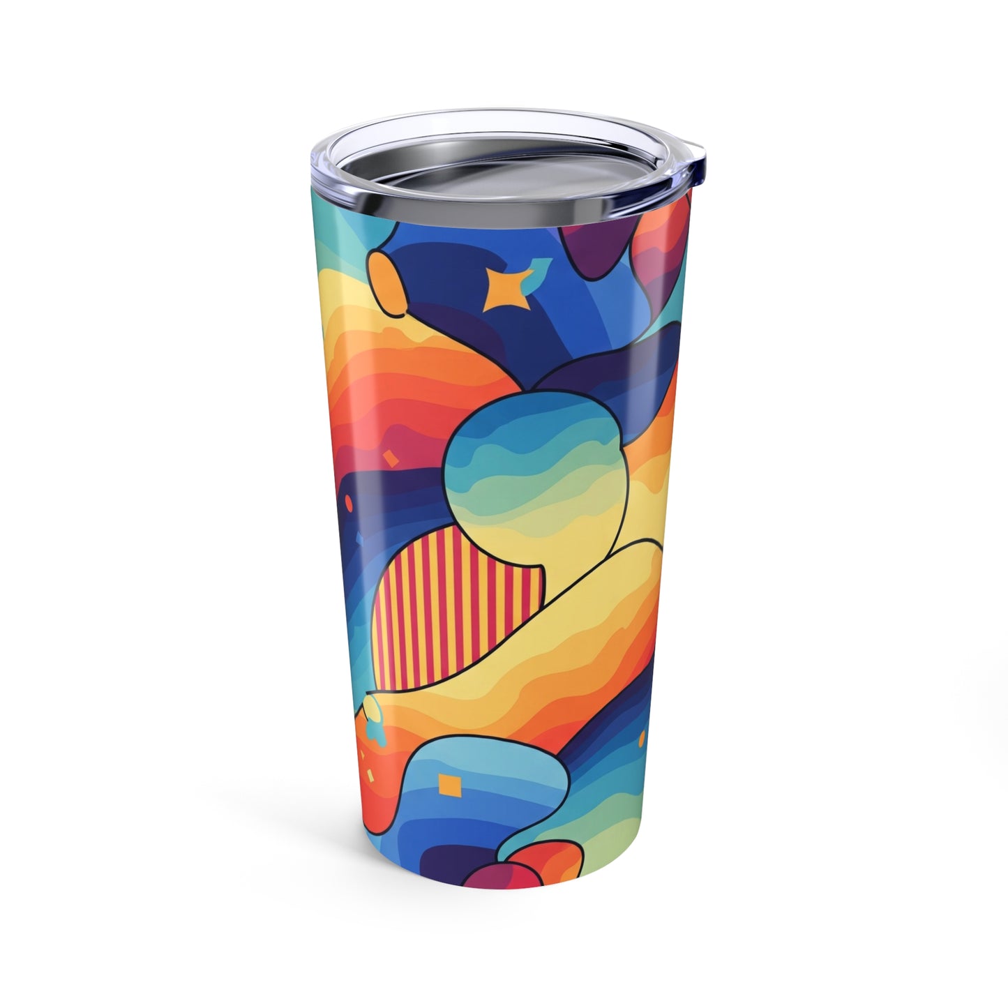 20oz Stainless Steel Tumbler With Printed Design Vacuum Insulated Double Wall Construction Leak Proof Thermal