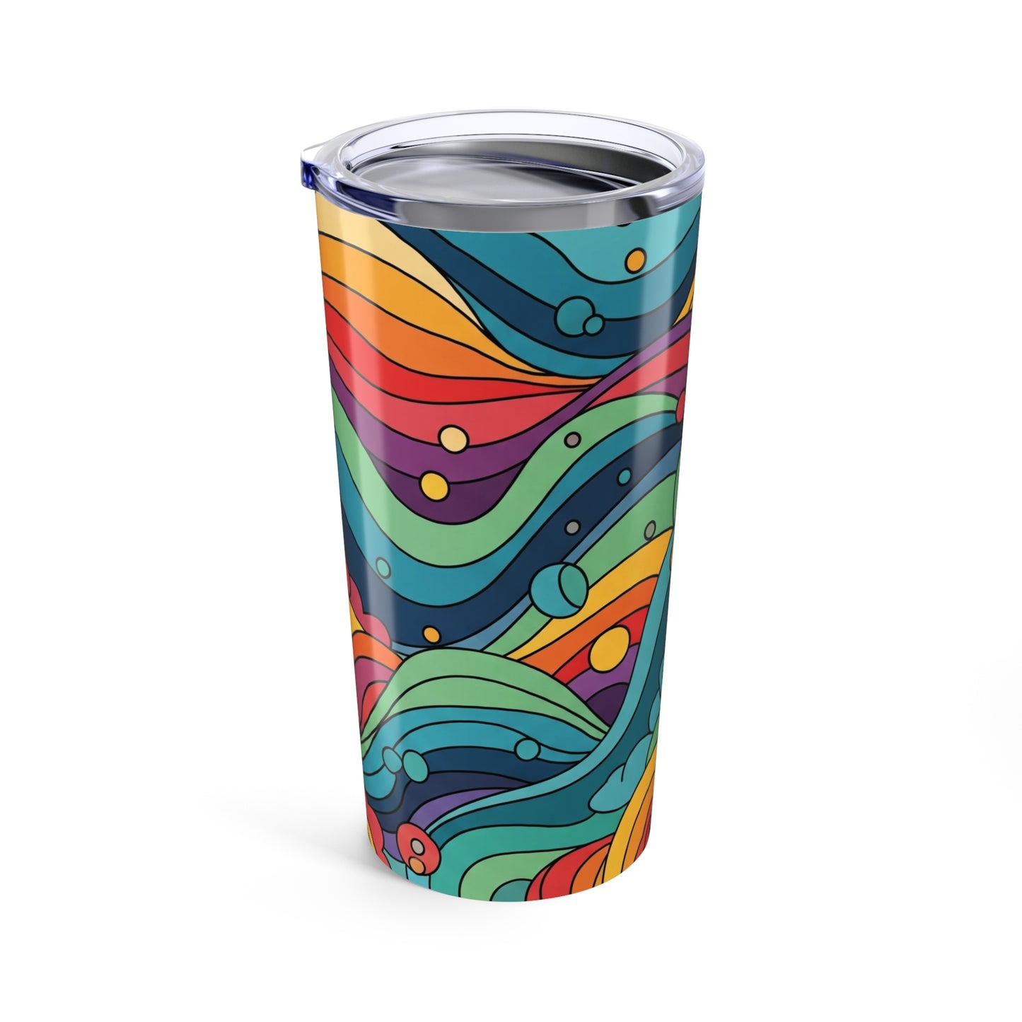 20oz Stainless Steel Tumbler With Printed Design Double Wall Vacuum Insulation Spill Resistant Hot Cold Coffee Cup