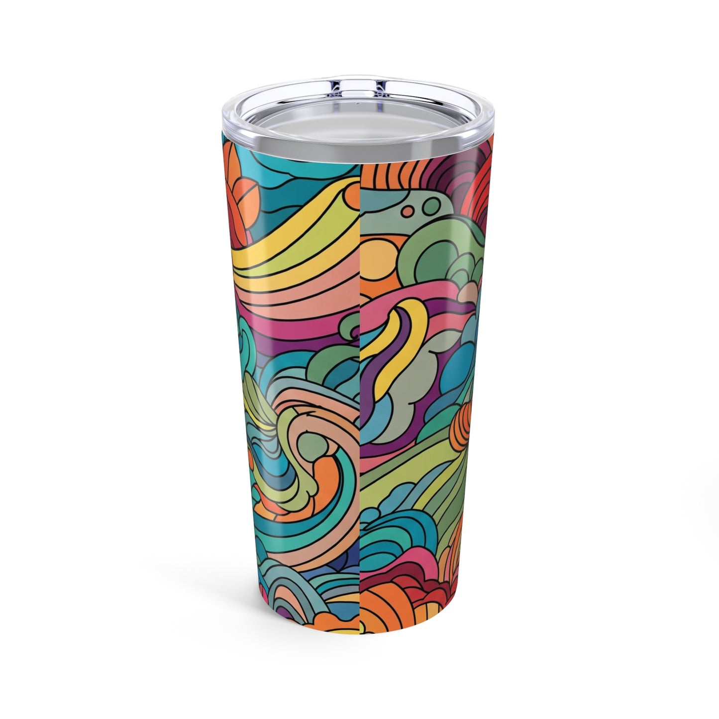 20oz Stainless Steel Travel Tumbler With Full Printed Graphic Double Wall Vacuum Insulation Leak Proof Thermal Mug