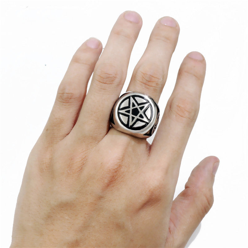 Personalized Creative Five Pointed Star Ring Silver Alloy